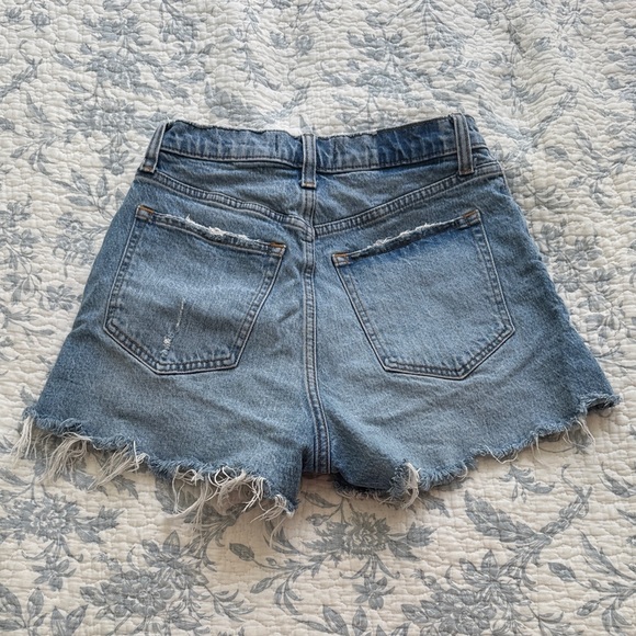 Abercrombie & Fitch Light Blue Distressed Jean Shorts - Picture 3 of 3